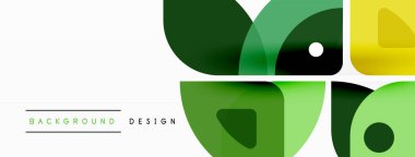 Renkli minimetrik geometrik soyut arkaplan. Yuvarlak elementlerle üçgen şekli, daireler. Duvar kağıdı, afiş, arkaplan veya iniş için moda tekno iş şablonu