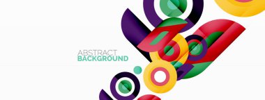 Soyut yuvarlak şekiller arka plan. Minimalist dekorasyon. Çemberleri ve halkaları olan geometrik arkaplan