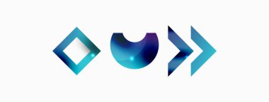 Dinamik bileşim, parlak geometrik şekiller soyut arkaplan. Duvar kağıdı, afiş, arkaplan veya iniş için moda tekno iş şablonu