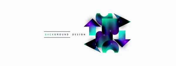 Composition Dynamique Formes Géométriques Brillantes Fond Abstrait Modèle Entreprise Techno — Image vectorielle