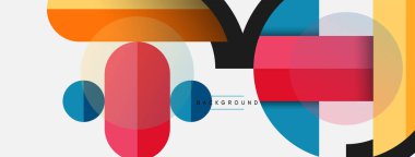 Yuvarlak geometrik şekiller çizgiler ve daireler. Duvar kağıdı afişi ya da iniş sayfası için vektör şablonu