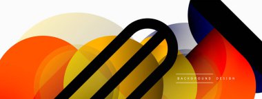 Yuvarlak üçgen çizgileri ve daireleri şekillendirir. Duvar kağıdı afişi arkaplanı veya iniş sayfası için Geometrik vektör çizimi