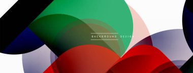 Yuvarlak üçgen çizgileri ve daireleri şekillendirir. Duvar kağıdı afişi arkaplanı veya iniş sayfası için Geometrik vektör çizimi