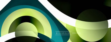 Renkli geometrik şekilli soyut arkaplan. Yuvarlak şekilli, daire ve çizgilerle çok güzel bir arka plan. Geometrik tasarım. Vektör illüstrasyonu