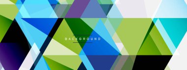 Mozaik üçgenler geometrik arkaplan. Tekno veya iş konsepti, duvar kağıdı, afiş, arkaplan, iniş sayfası deseni