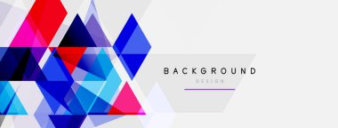 Renkli üçgen bileşimi, geometrik soyut arkaplan. Tekno veya iş konsepti, duvar kağıdı, afiş, arkaplan, iniş sayfası deseni