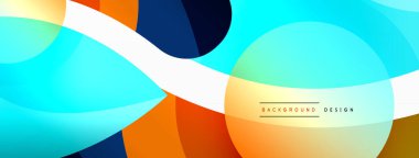 Yaratıcı geometrik duvar kağıdı. Asgari soyut arkaplan. Duvar kağıdı arkaplanı veya iniş sayfası için daire dalga ve yuvarlak şekiller kompozisyon vektör çizimi