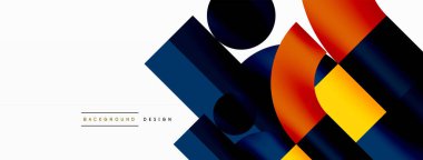 Çember ve kare geometrik arkaplan. Duvar kağıdı, pankart, arkaplan ya da iniş için üçgen ve kareli yuvarlak şekiller