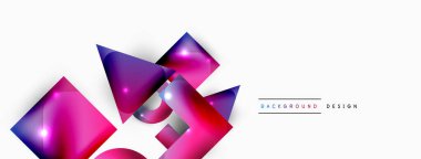 Minimum geometrik soyut arkaplan. İlkel şekiller kompozisyon arkaplanı. Duvar kağıdı, afiş, arkaplan veya iniş için moda tekno iş şablonu