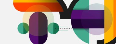 Yuvarlak geometrik şekiller çizgiler ve daireler. Duvar kağıdı afişi ya da iniş sayfası için vektör şablonu