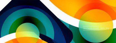 Yaratıcı geometrik duvar kağıdı. Asgari soyut arkaplan. Duvar kağıdı arkaplanı veya iniş sayfası için daire dalga ve yuvarlak şekiller kompozisyon vektör çizimi