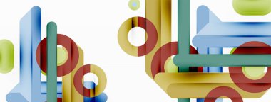 Yaratıcı geometrik duvar kağıdı. Asgari çizgiler ve daireler. Duvar kağıdı, afiş, arkaplan veya iniş için moda tekno iş şablonu