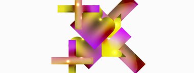 Minimum geometrik soyut arkaplan. İlkel şekiller kompozisyon arkaplanı. Duvar kağıdı, afiş, arkaplan veya iniş için moda tekno iş şablonu