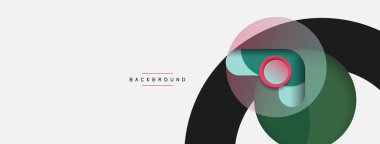 Çember ve yuvarlak şekiller soyut arkaplan. Duvar kağıdı afişi veya iniş sayfası için vektör illüstrasyonu