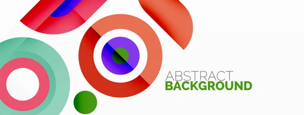 抽象的な丸い形の背景 ミニマルな装飾 円とリングの幾何学的背景 — ストックベクタ