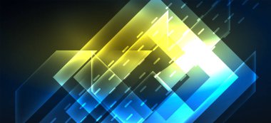 Arka plan duvar kağıtları, parlak çizgiler ve geometrik şekiller. Yapay Zeka teknolojisi, engelleme zinciri, iletişim, 5G, bilim, iş ve teknoloji konsepti için koyu duvar kağıdı