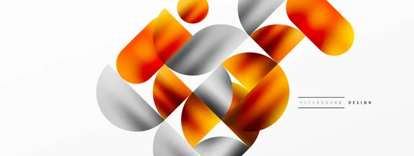 Circle Geometric Background Metallic Color Shiny Circles Shapes Vector Illustration — Stock Vector