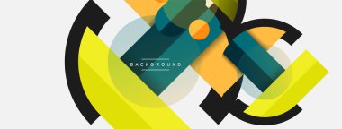 Yuvarlak geometrik şekiller çizgiler ve daireler. Duvar kağıdı afişi ya da iniş sayfası için vektör şablonu