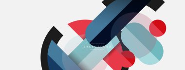 Geometrik şekiller bileşim soyut arkaplan. Çember çizgileri ve dikdörtgenler. Duvar kağıdı afişi veya iniş sayfası için vektör illüstrasyonu