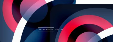 Yaratıcı geometrik duvar kağıdı. Asgari soyut arkaplan. Duvar kağıdı arkaplanı veya iniş sayfası için daire dalga ve yuvarlak şekiller kompozisyon vektör çizimi