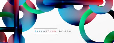 Çember bileşimi soyut arkaplan. Duvar kağıdı, afiş, arkaplan veya iniş için moda tekno iş şablonu
