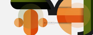 Geometrik şekiller bileşim soyut arkaplan. Çember çizgileri ve dikdörtgenler. Duvar kağıdı afişi veya iniş sayfası için vektör illüstrasyonu