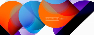 Yuvarlak üçgen çizgileri ve daireleri şekillendirir. Duvar kağıdı afişi arkaplanı veya iniş sayfası için Geometrik vektör çizimi