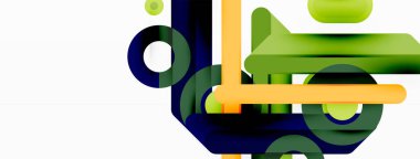 Yaratıcı geometrik duvar kağıdı. Asgari çizgiler ve daireler. Duvar kağıdı, afiş, arkaplan veya iniş için moda tekno iş şablonu