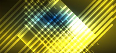 Arka plan duvar kağıtları, parlak çizgiler ve geometrik şekiller. Yapay Zeka teknolojisi, engelleme zinciri, iletişim, 5G, bilim, iş ve teknoloji konsepti için koyu duvar kağıdı