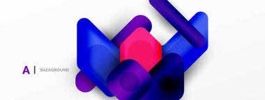 Renkli geometrik şekiller çizgiler, kareler ve üçgenler. Duvar kağıdı, pankart veya iniş sayfası için soyut arkaplan