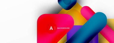 Minimum geometrik soyut arkaplan. Renkli geometrik bloklar. Çizgiler, kareler ve üçgenler duvar kağıdı bileşimi