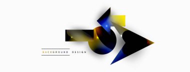 Minimum geometrik soyut arkaplan. İlkel şekiller kompozisyon arkaplanı. Duvar kağıdı, afiş, arkaplan veya iniş için moda tekno iş şablonu