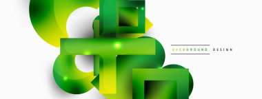 Minimum geometrik soyut arkaplan. İlkel şekiller kompozisyon arkaplanı. Duvar kağıdı, afiş, arkaplan veya iniş için moda tekno iş şablonu