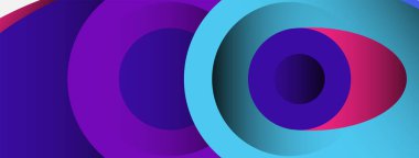 Soyut arkaplan. Minimum geometrik daireler ve koyu gölgeli yuvarlak şekiller. Duvar kağıdı afişi veya arkaplan için moda teknoloji iş şablonu