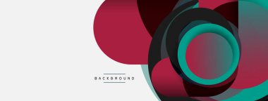 Vektör yuvarlak şekilli daireler minimum geometrik arkaplan. Duvar kağıdı afişi veya iniş sayfası için vektör illüstrasyonu