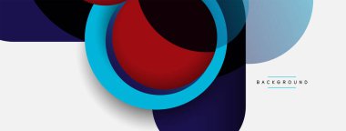 Vektör yuvarlak şekilli daireler minimum geometrik arkaplan. Duvar kağıdı afişi veya iniş sayfası için vektör illüstrasyonu