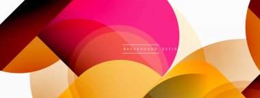 Yuvarlak üçgen çizgileri ve daireleri şekillendirir. Duvar kağıdı afişi arkaplanı veya iniş sayfası için Geometrik vektör çizimi