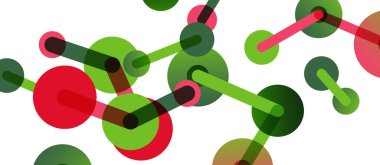 Çizgi noktaları geometrik soyut arkaplan bağlantıları. Çizgilerle birbirine bağlı çemberler. Duvar kağıdı, afiş, arkaplan veya iniş için moda tekno iş şablonu