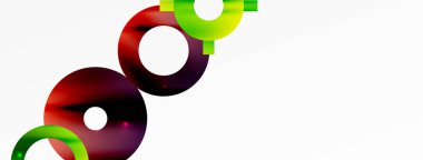 Çember bileşimi soyut arkaplan. Duvar kağıdı, afiş, arkaplan veya iniş için moda tekno iş şablonu