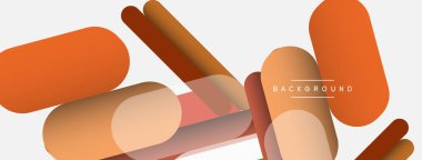 Yuvarlak şekiller ve çizgiler üst üste biniyor. Duvar kağıdı afişi veya iniş sayfası için vektör illüstrasyonu