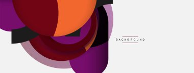 Vektör yuvarlak şekilli daireler minimum geometrik arkaplan. Duvar kağıdı afişi veya iniş sayfası için vektör illüstrasyonu