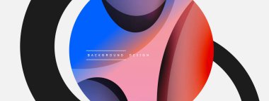 Yaratıcı geometrik duvar kağıdı. Asgari soyut arkaplan. Duvar kağıdı arkaplanı veya iniş sayfası için daire ve dalga kompozisyon vektör çizimi