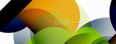 Yuvarlak üçgen çizgileri ve daireleri şekillendirir. Duvar kağıdı afişi arkaplanı veya iniş sayfası için Geometrik vektör çizimi