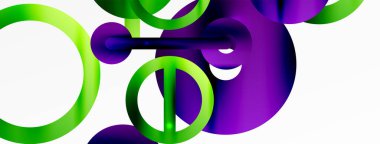 Minimum geometrik soyut arkaplan. Parlak ve parlak daire, çizgi ve yuvarlak şekiller tasarım. Duvar kağıdı, afiş, arkaplan veya iniş için moda tekno iş şablonu