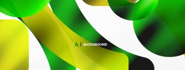 Metalik parlak geometrik yüzeyler, yuvarlak şekiller ve daireler. Duvar kağıdı, afiş, arkaplan, kart, kitap illüstrasyonu, iniş sayfası için dijital ağ geleceksel şablonu