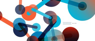 Çizgi noktaları geometrik soyut arkaplan bağlantıları. Çizgilerle birbirine bağlı çemberler. Duvar kağıdı, afiş, arkaplan veya iniş için moda tekno iş şablonu