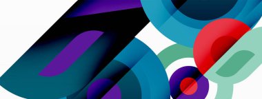 Soyut yuvarlak şekiller arka plan. Minimalist dekorasyon. Çemberleri ve halkaları olan geometrik arkaplan