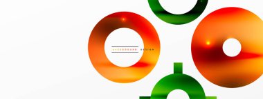 Minimum geometrik soyut arkaplan. Parlak ve parlak daire, çizgi ve yuvarlak şekiller tasarım. Duvar kağıdı, afiş, arkaplan veya iniş için moda tekno iş şablonu