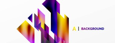 Modern trend minimalist soyut arka plan. Geometrik desen tasarımı, 3 boyutlu ve gölge efektleri. Vektör İllüstrasyonu