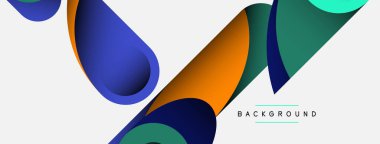 Soyut arkaplan. Minimum geometrik daireler ve koyu gölgeli yuvarlak şekiller. Duvar kağıdı afişi veya arkaplan için moda teknoloji iş şablonu